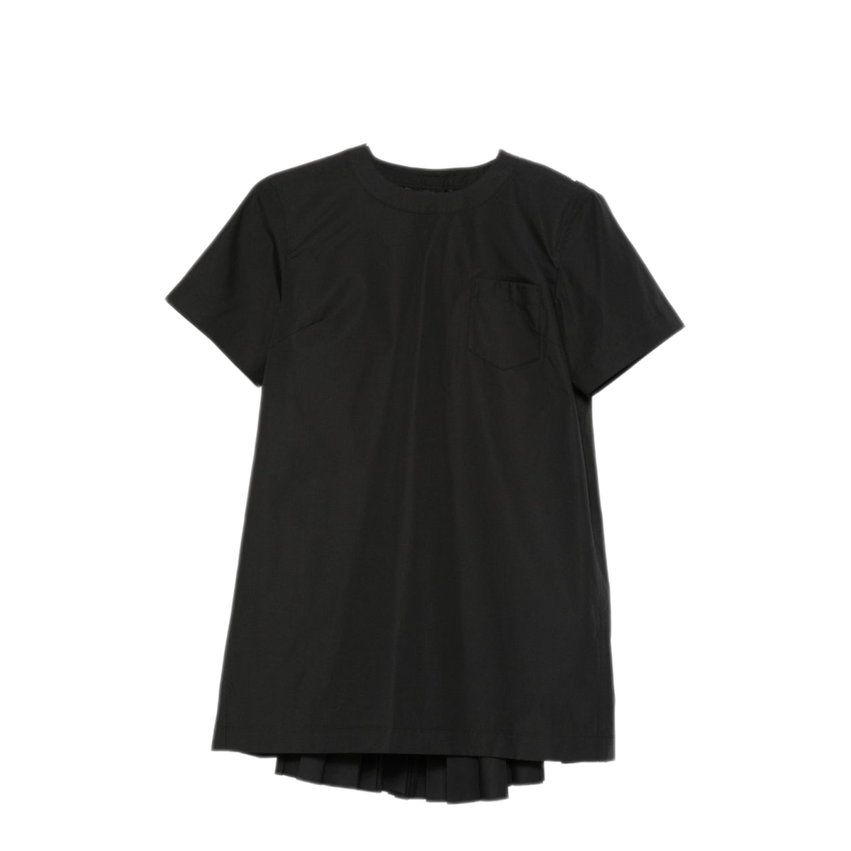 Black Chest Pocket Short Sleeve Dress - Image 1