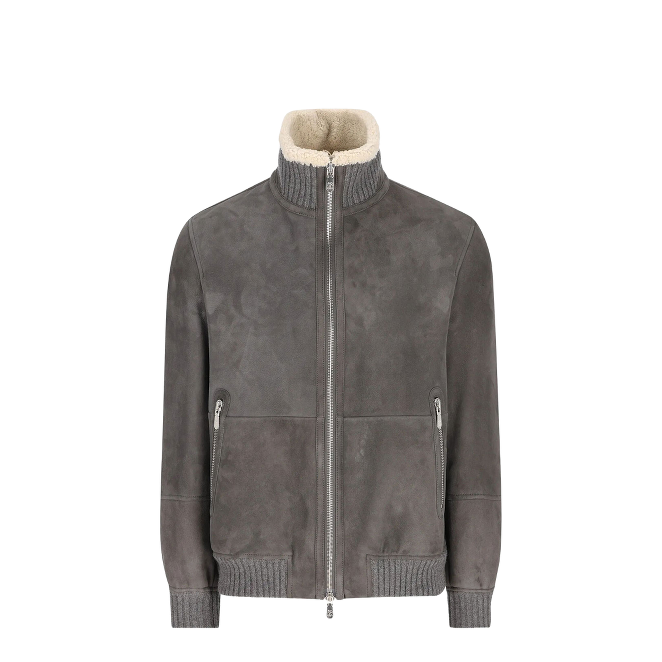 Shearling Jacket with Zip and High Neck - Image 1