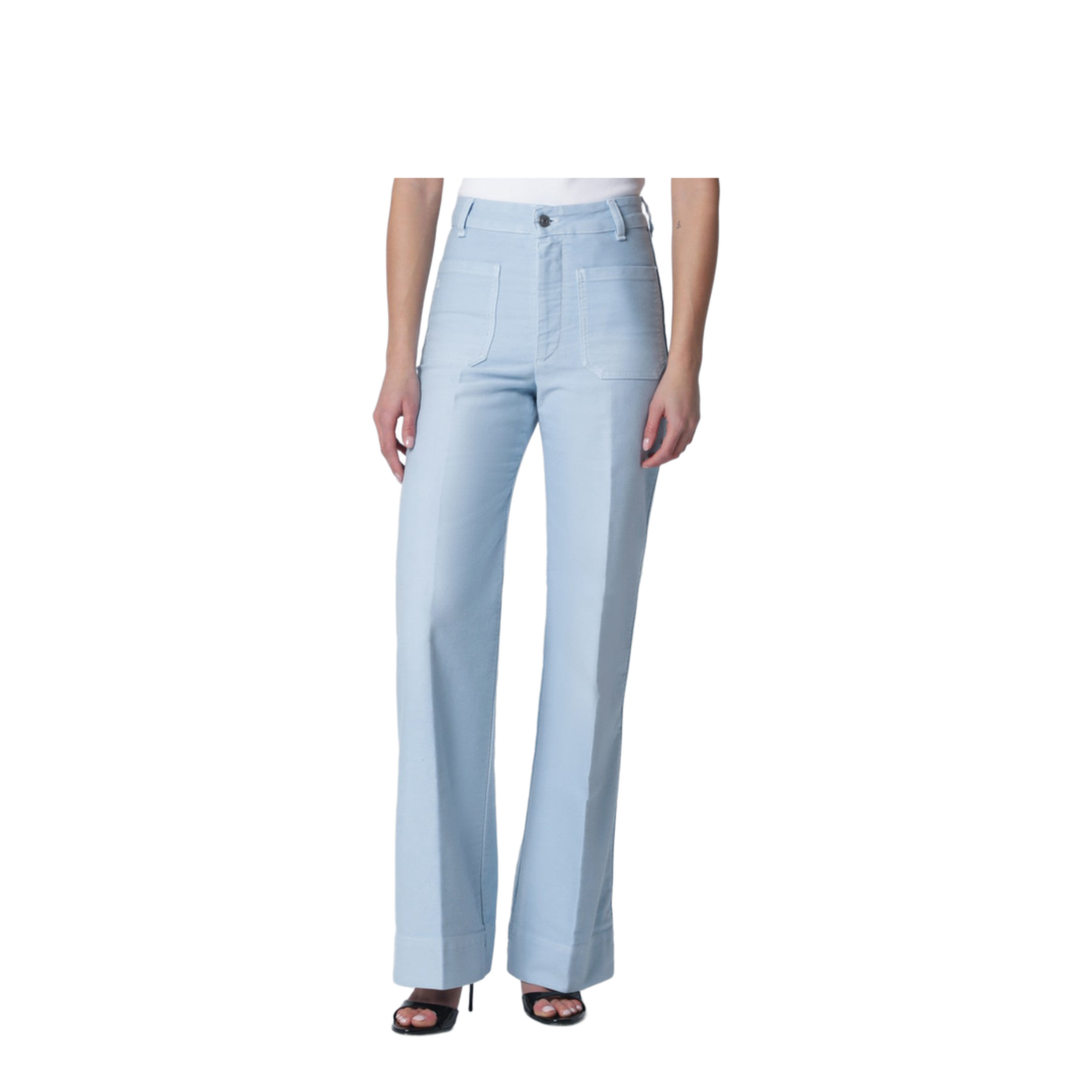 Sky Blue Cotton Alina Trousers - Image 1