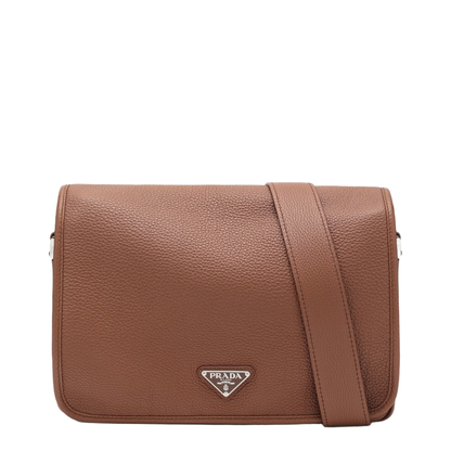 Cognac Coloured Leather Shoulder Bag - Brown - Image 1