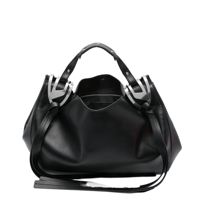 Knot-D Medium Polyurethane Top-Handle Bag - Black - Image 1