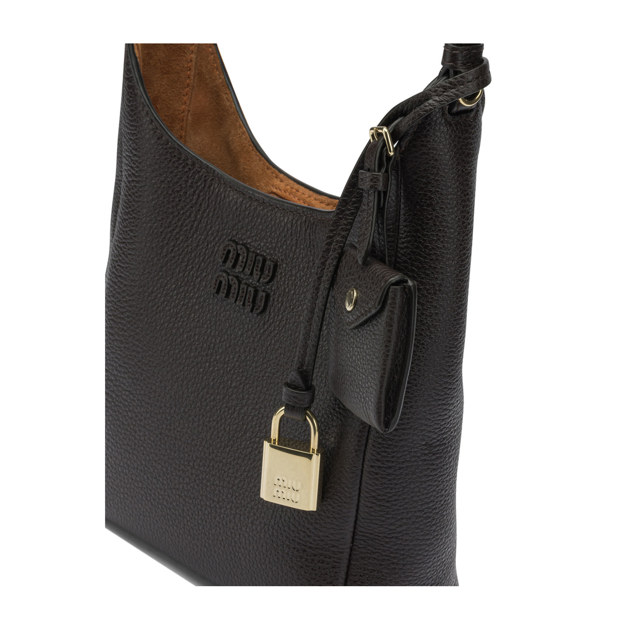Calfskin Bucket Bag - Dark Brown/Papaya - Image 4