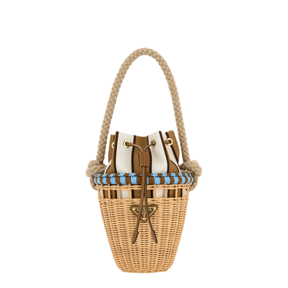 Wicker Mini Bucket Bag - Image 1