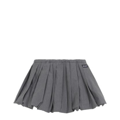 Plissé Check Mini Skirt - Image 1