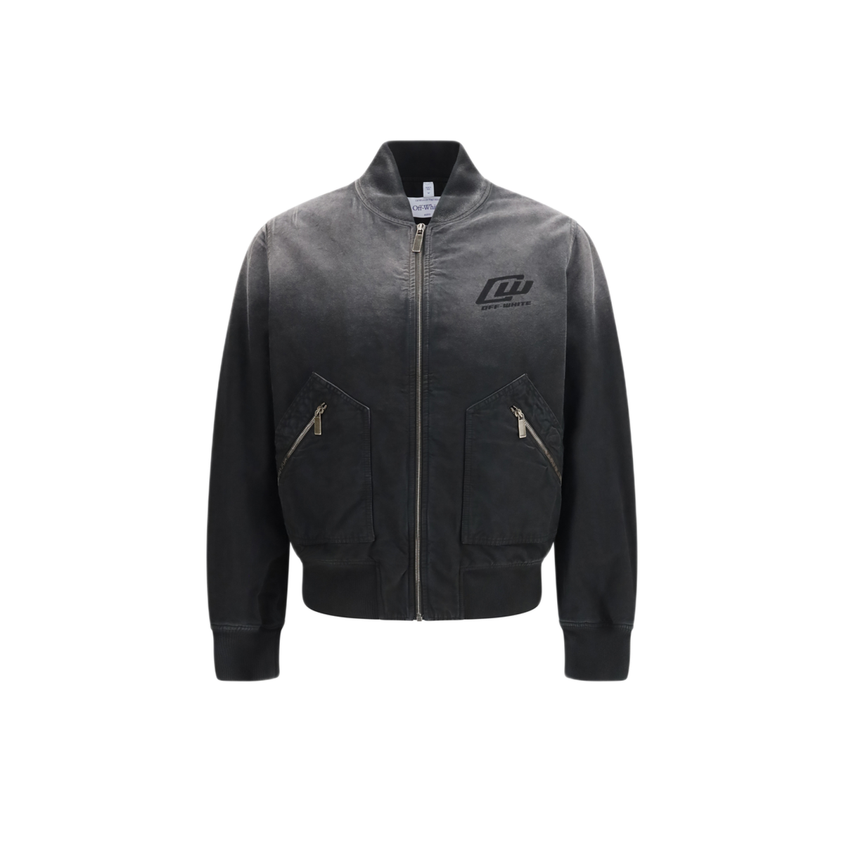 Washed Denim Bomber Jacket - Image 1
