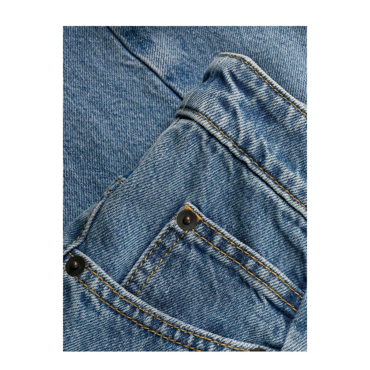 Blue Denim Regular-waisted Wide-leg Jeans - Image 2