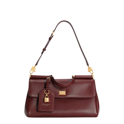 Sicily Handbag in Burgundy Leather - Image 2