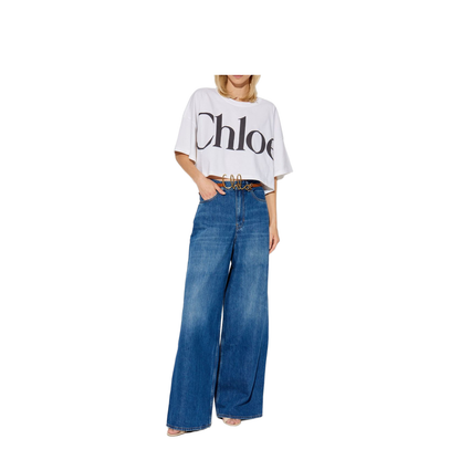 Cropped Boxy Logo T-Shirt in Cotton Jersey - Image 3