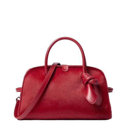 Le Petit Turismo Small Suede Leather Top-Handle Bag - Dark Red - Image 1