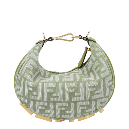 Fendigraphy Mini Denim-Effect FF Jacquard Bag - Verbena Green - Image 1