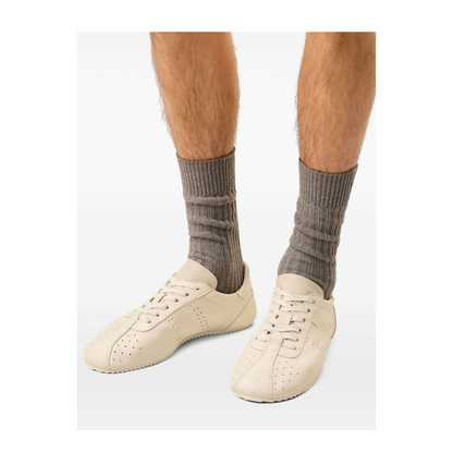 Ivory White Smooth Leather Low Top Step Sneakers - Image 3