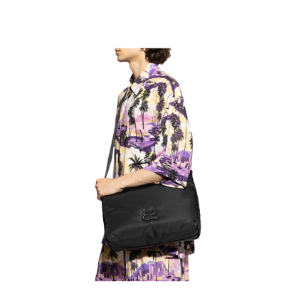 Monaco Sling Black Nylon Shoulder Bag - Image 4