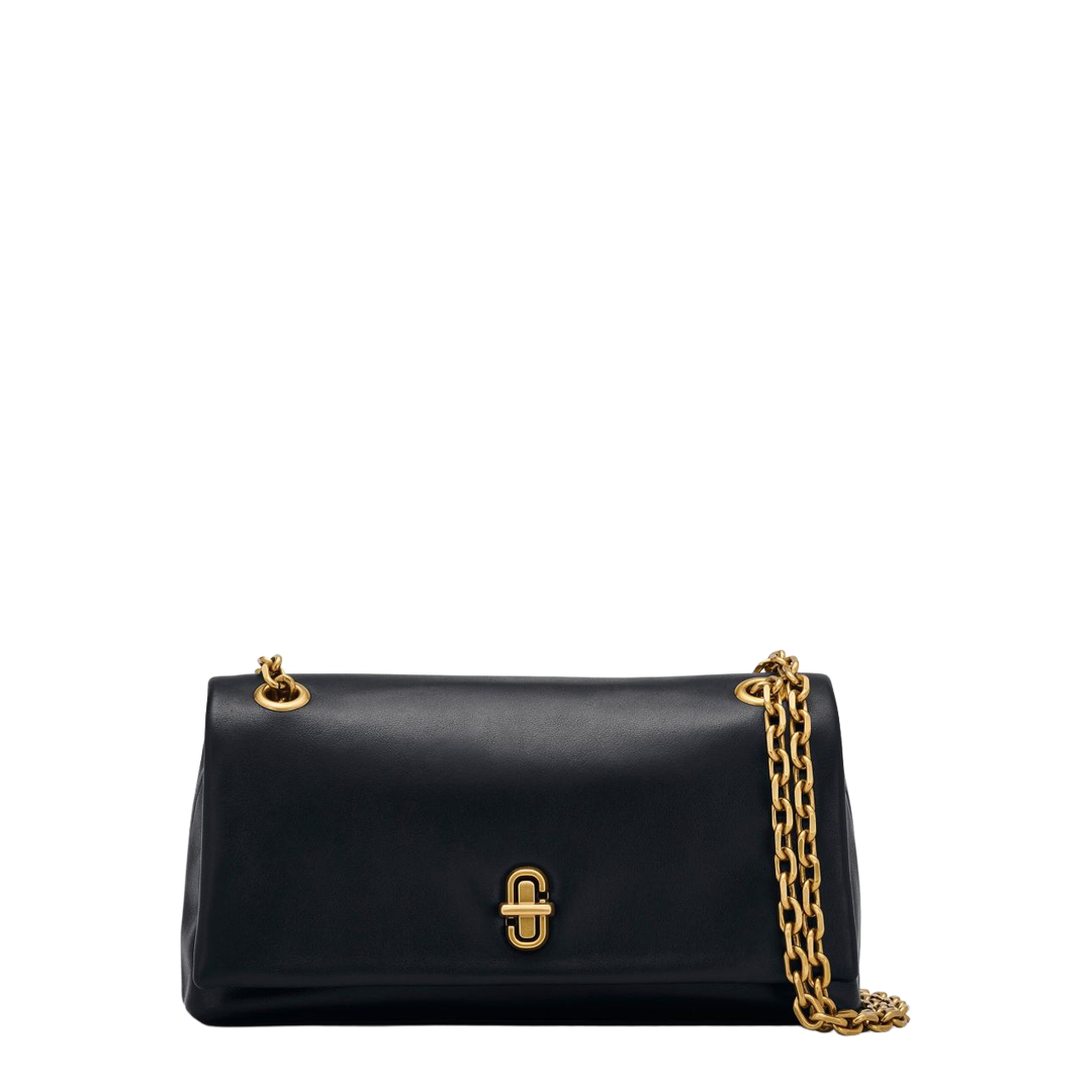 The Dual Mini Smooth Leather Shoulder Bag - Black - Image 1