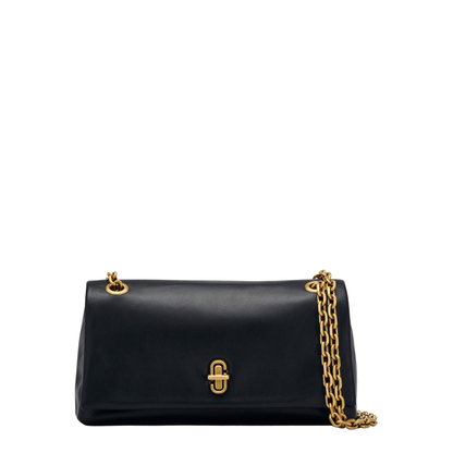 The Dual Mini Smooth Leather Shoulder Bag - Black - Image 1