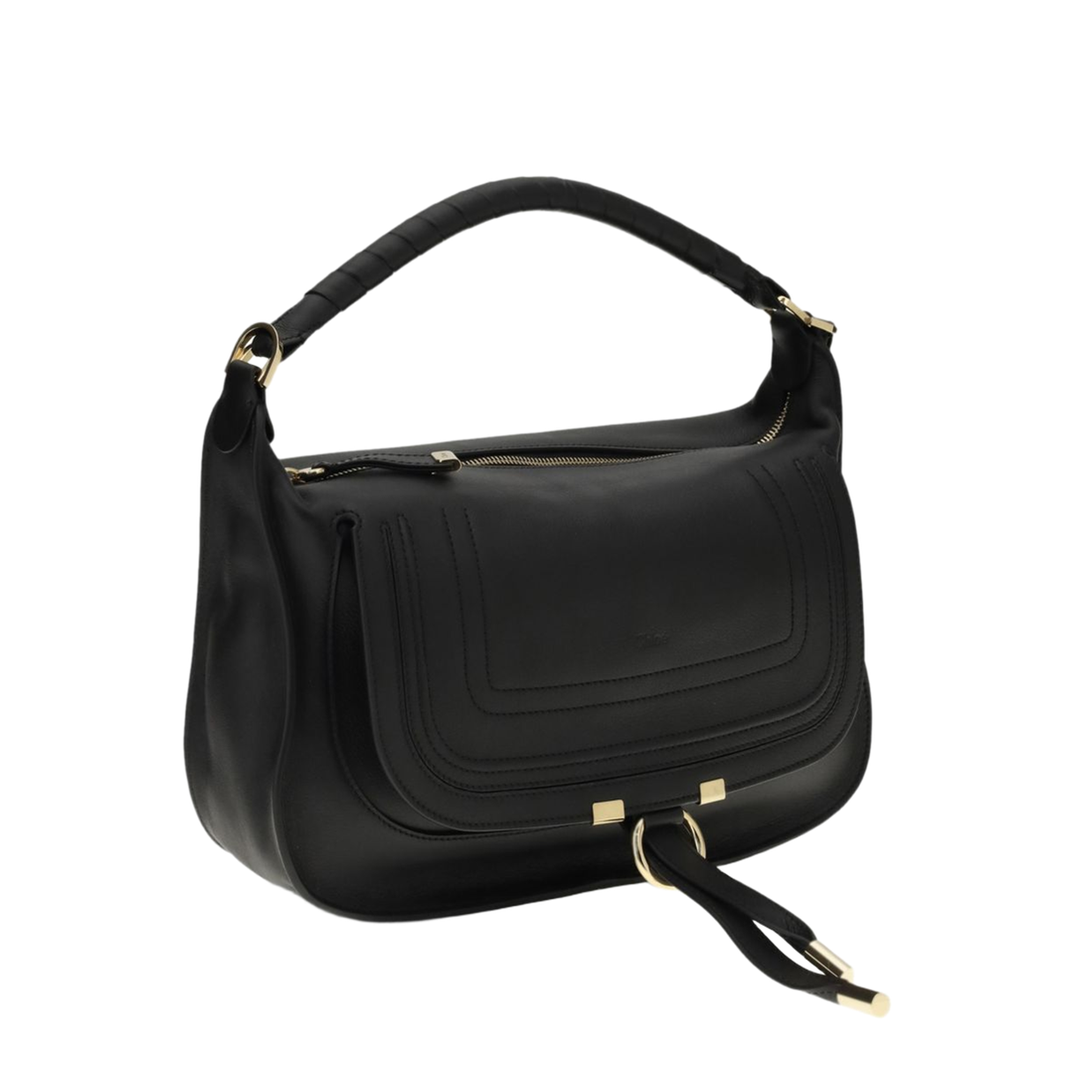 Marcie Small Calfskin Shoulder Bag - Black - Image 4