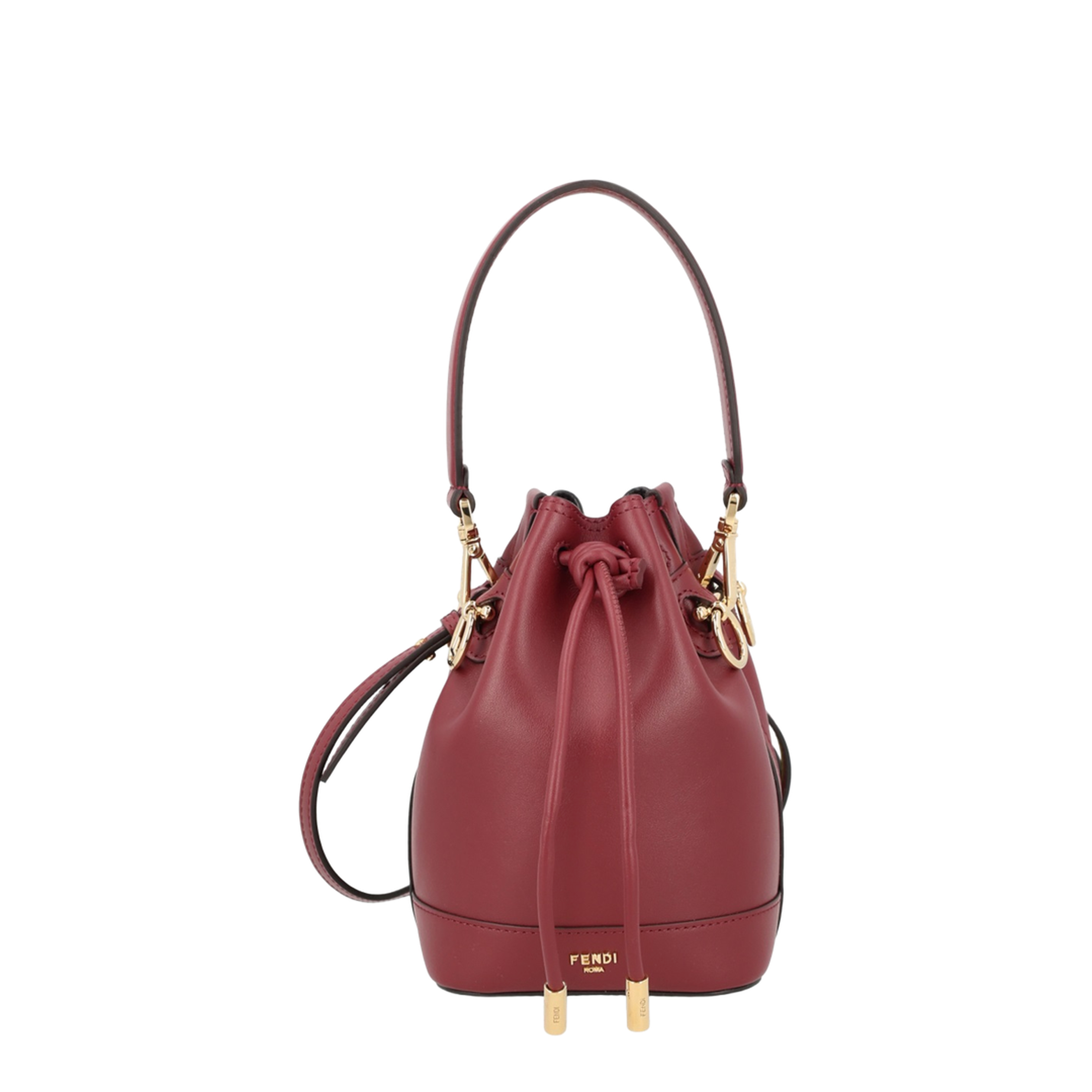 Fendi Mon Tresor Mini Bucket Bag in Carmine Red Calf Leather - Image 4