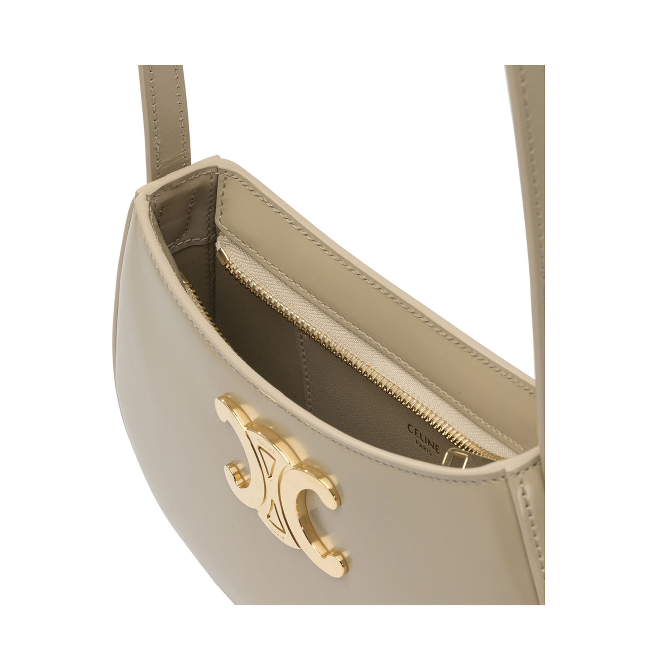Medium Tilly Bag in Shiny Calfskin - Beige - Image 4