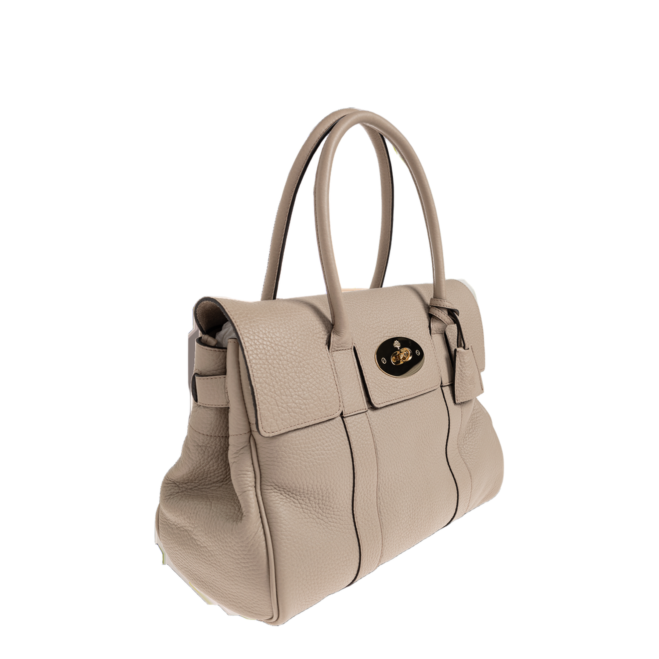 Bayswater Heavy Grain Leather Handbag - Cashmere Taupe - Image 4