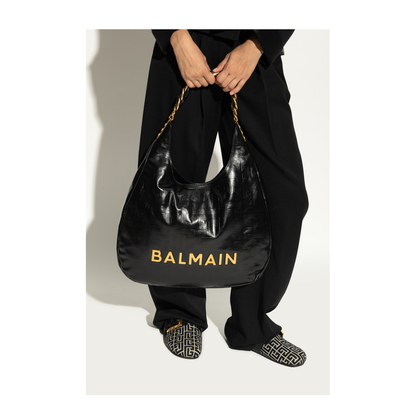 1945 Soft Hobo Crinkled Leather Tote Bag with Monogram - Image 2