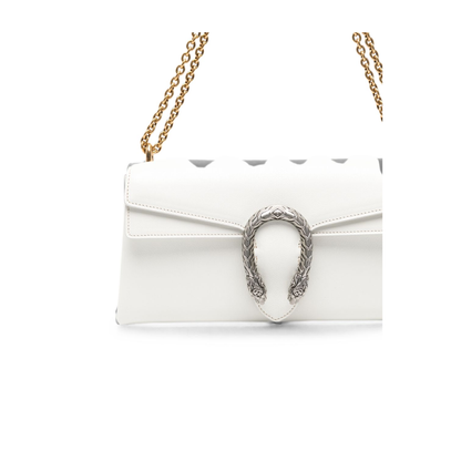 Dionysus Medium Soft Grain Leather Shoulder Bag - White - Image 5