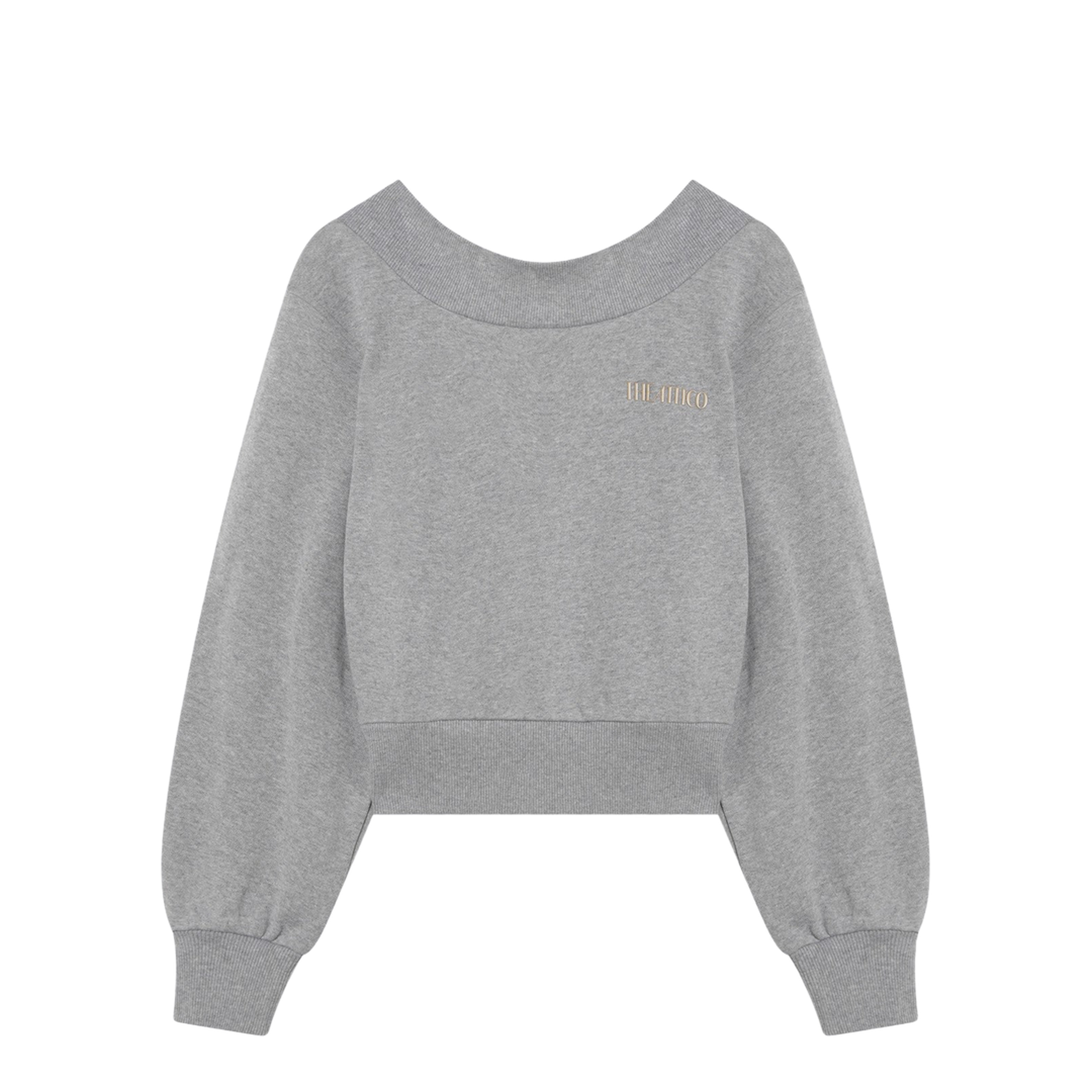 Gray Mélange/Beige Sweatshirt with Cut Out - Image 1