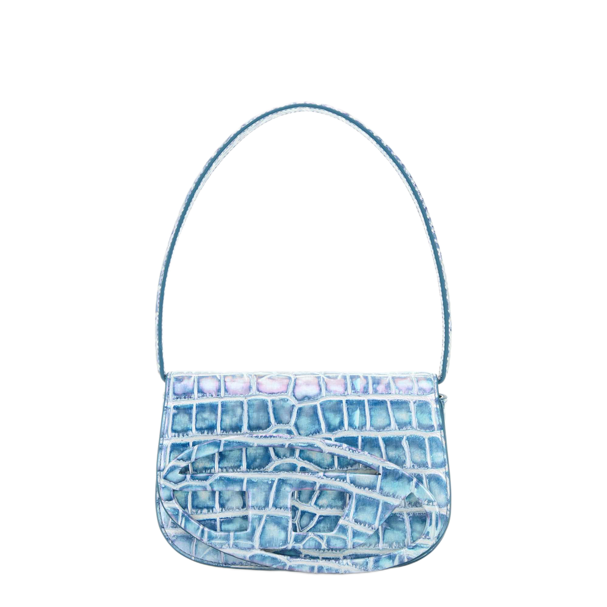 1DR Shoulder Bag Medium Polyurethane - Clear Blue - Image 1