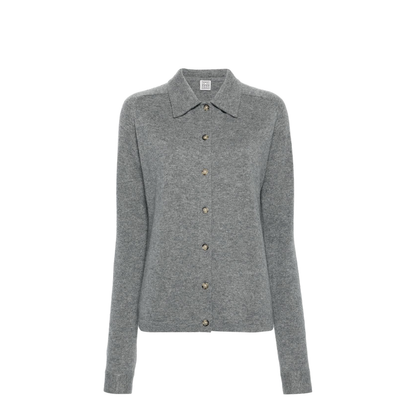 Raglan Sleeve Cashmere Shirt - Grey Melange - Image 1