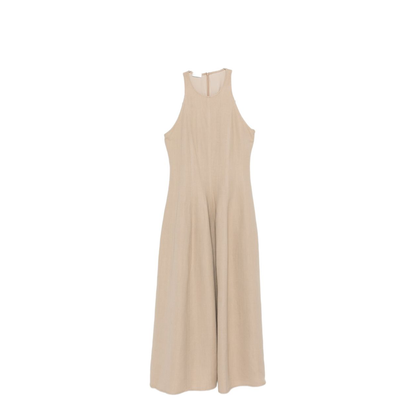 Sleeveless Panelled Midi Dress Beige - Image 1