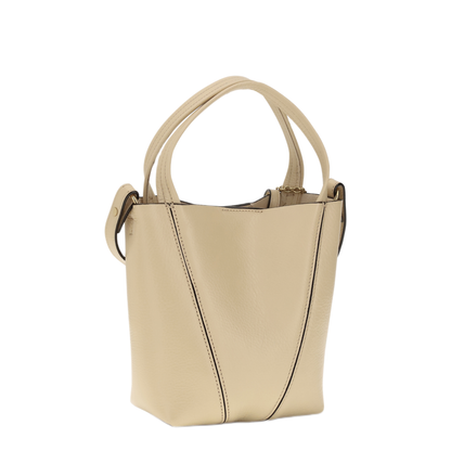 Spin Small Calf Leather Tote - Petal Beige - Image 3