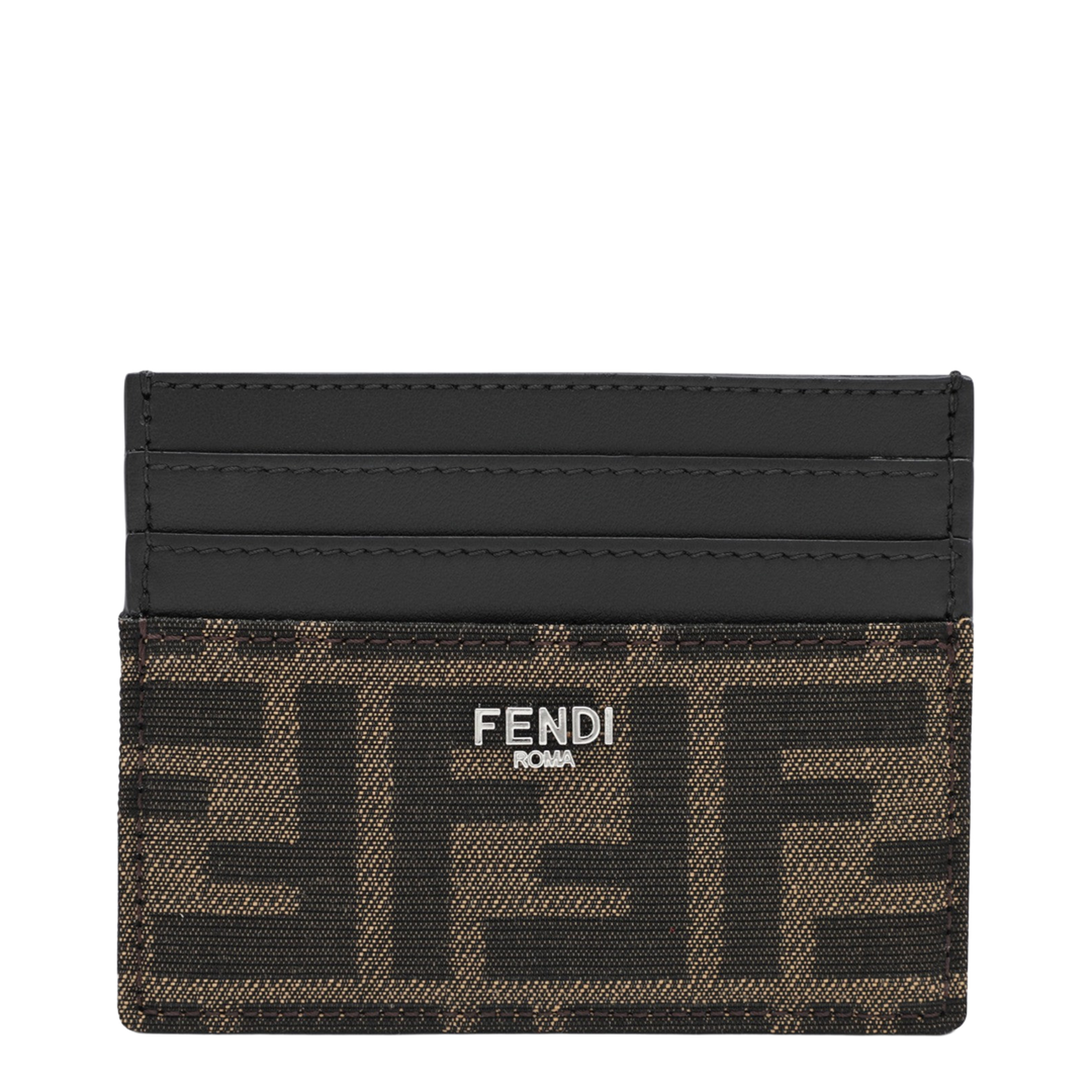 FF Jacquard Card Holder Leather Brown - Image 1