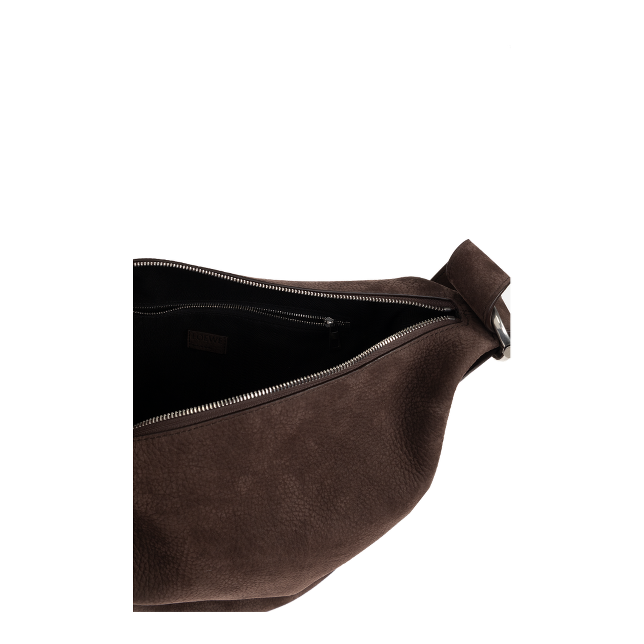 Loop Medium Grained Nubuck Bucket Bag - Dark Chestnut - Image 4