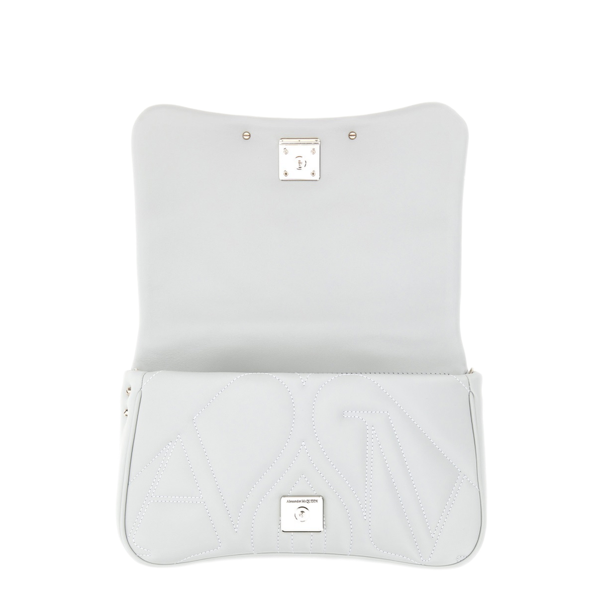 Seal Small Lambskin Shoulder Bag - Light Blue - Image 4