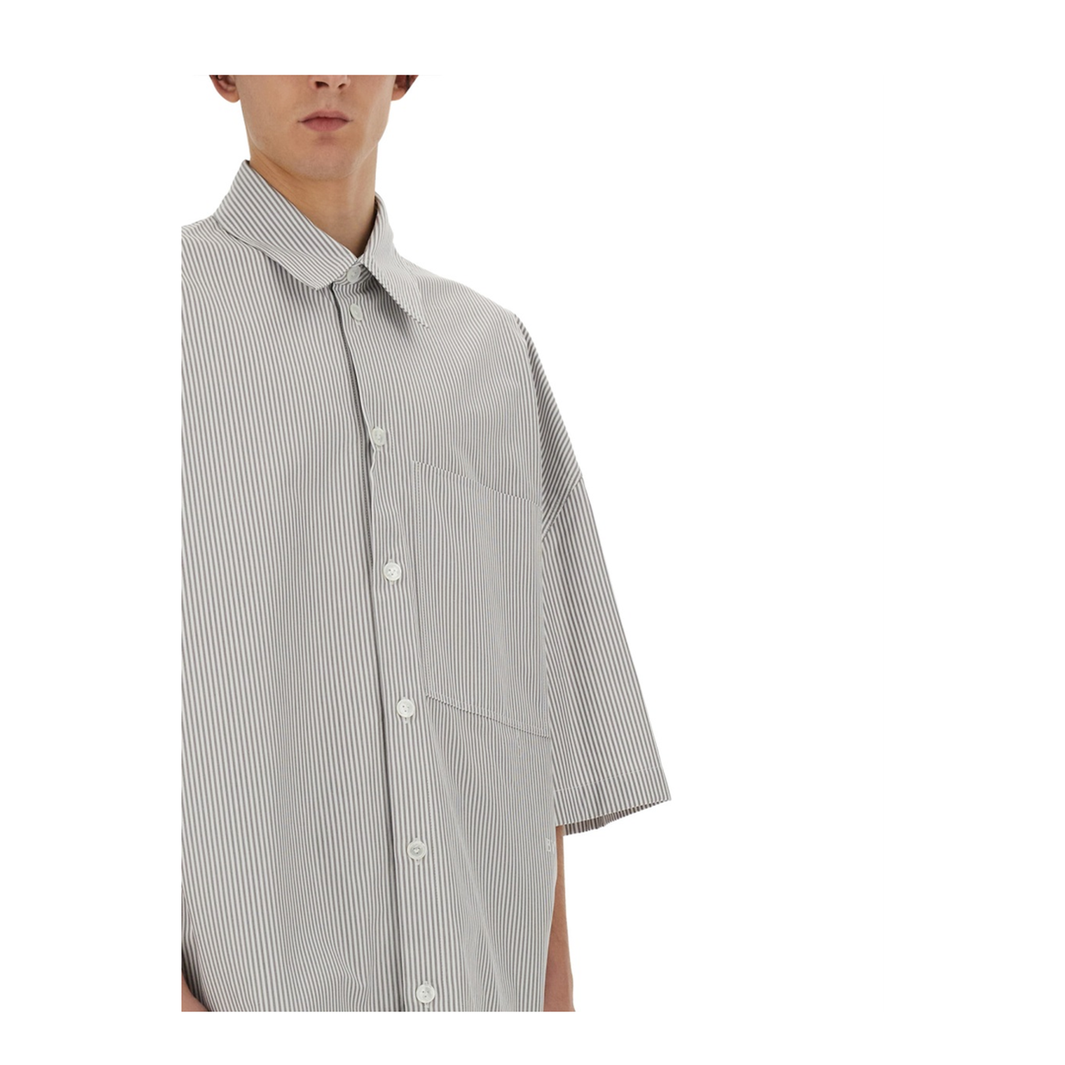 Striped Overshirt with Embroidery - Image 4