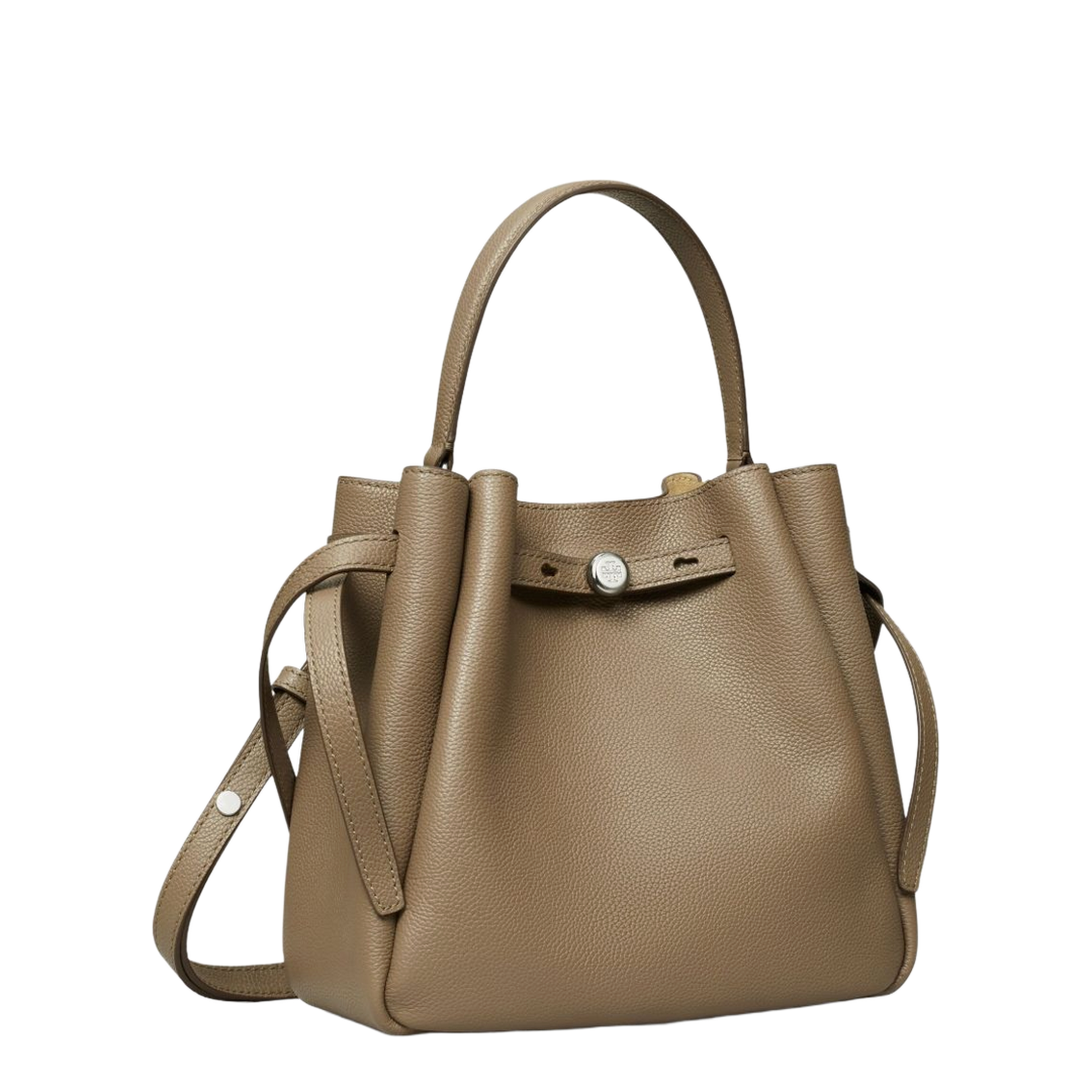 Romy Pebbled Leather Bucket Bag - Soft Cement - Image 3