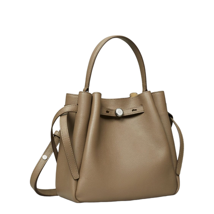 Romy Pebbled Leather Bucket Bag - Soft Cement - Image 3