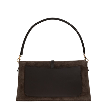 T Timeless Suede Leather Shoulder Bag - Brown - Image 6
