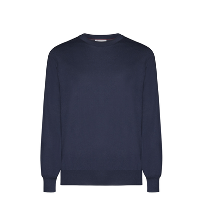 Navy Blue Cotton Sweater - Image 1