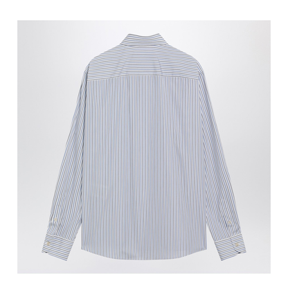 Blue Striped Cotton Long-Sleeve Shirt - Image 2