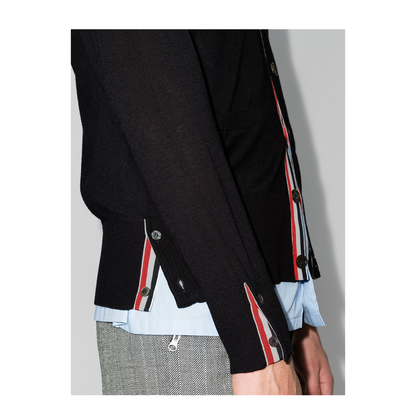 4-Bar Stripe Sustainable V-Neck Cardigan - Image 5