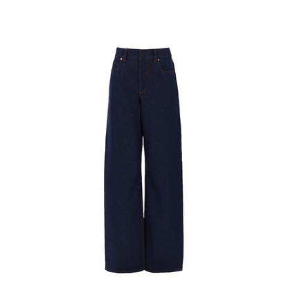 Navy Blue Wide-Leg Jeans - Image 1