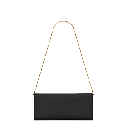 Kate Grain de Poudre Leather Clutch - Black - Image 2