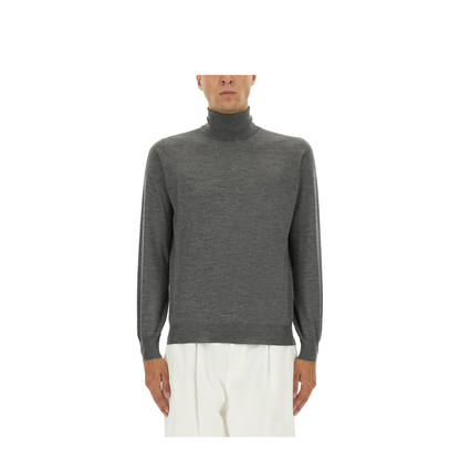 Wool Turtle-Neck Sweater - Grey - Image 1