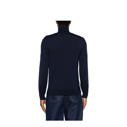 Essential Midnight Blue Cashmere & Silk Turtleneck - Image 2