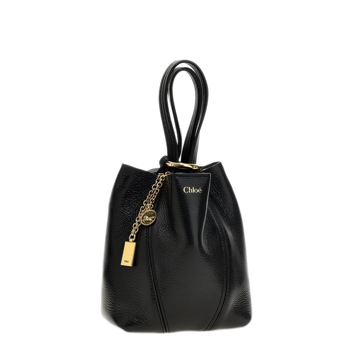 Spin Small Grained Cowhide Tote - Black - Image 3