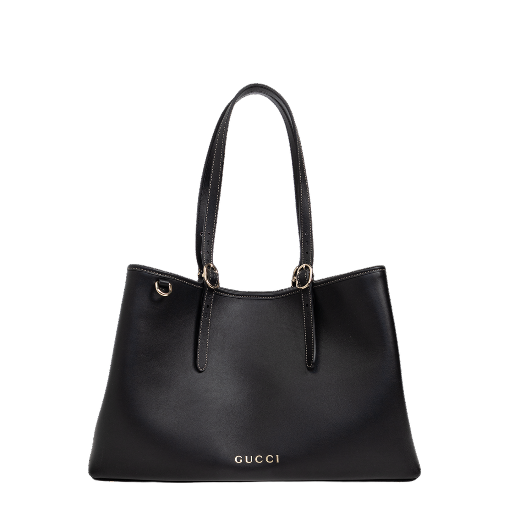 GG Emblem Medium Leather Bucket Bag - Black - Image 4