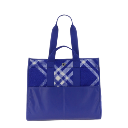 Virgin Wool Shopper Bag - Blue - Image 3