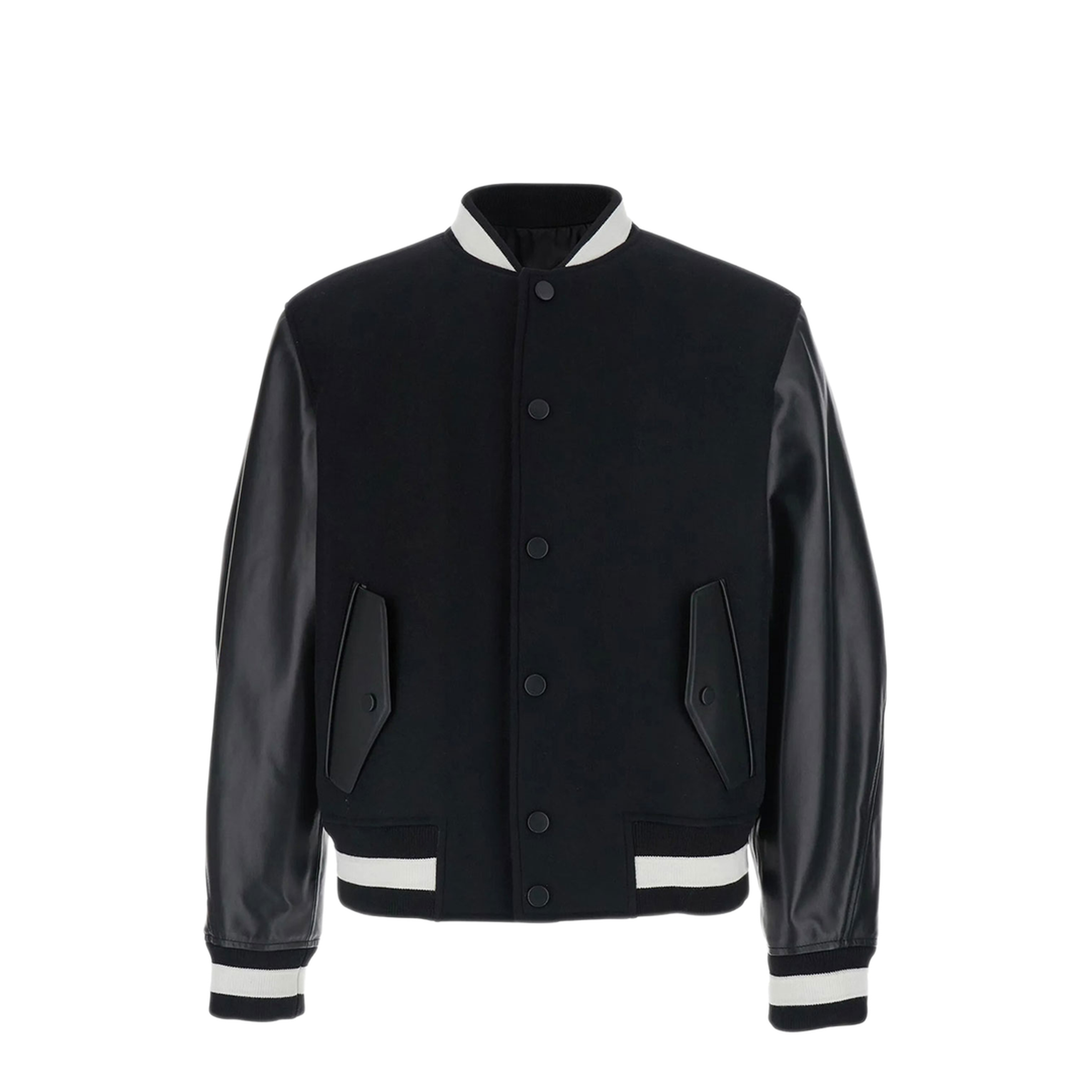 Wool and Leather Varsity Jacket - Image 1