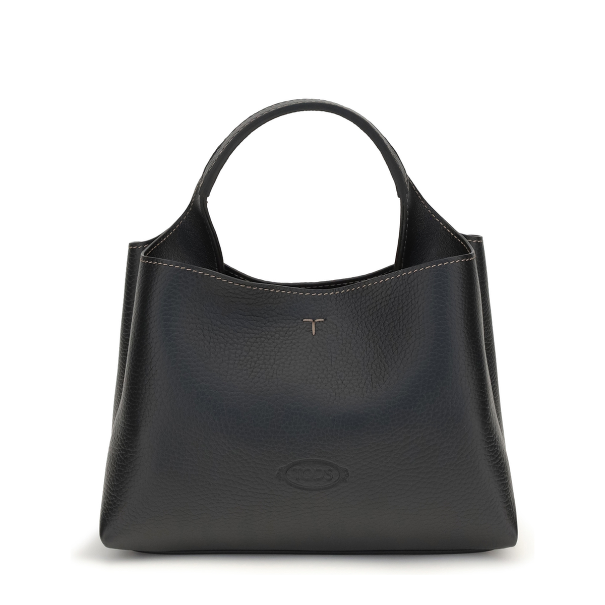 T Timeless Micro Hammered Leather Handbag - Black - Image 1