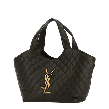 Charcoal Nappa Medium Icare Shopping Bag - Image 2