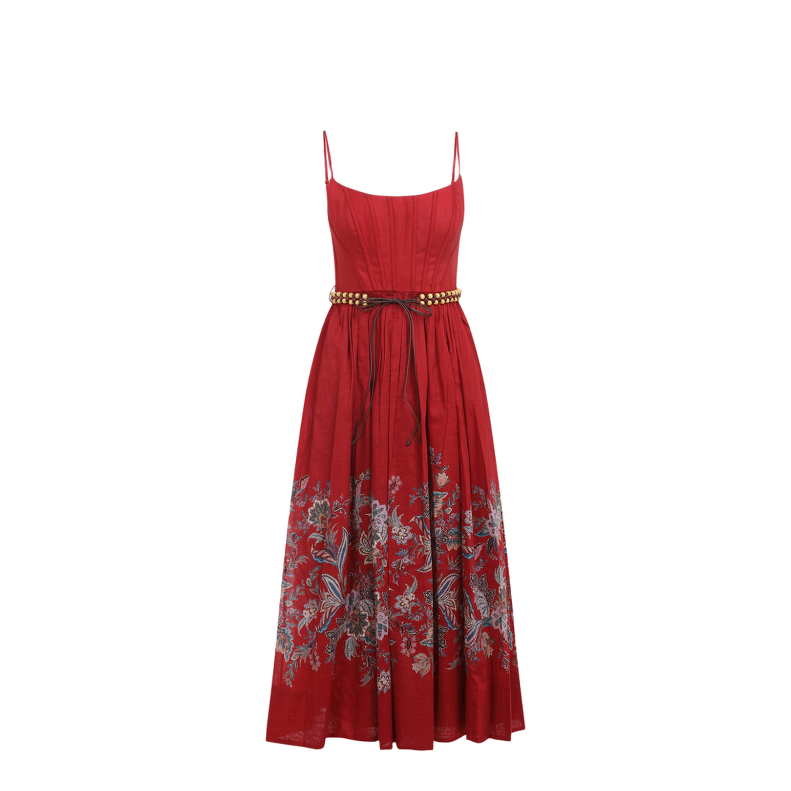 Rhiannon Corset Midi Dress Red - Image 3